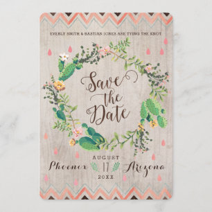 Save The Date Économies de mariage de cactus de désert