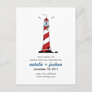 Save The Date Économies de mariage de destination de phare la