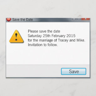 Save The Date Économies de message d'erreur de geek le gris