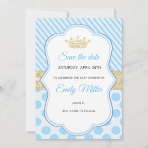 Save The Date Économies de prince baby shower les parties