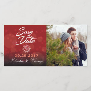 Save The Date Économies de sapeur-pompier la date 8" x4"