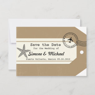 Save The Date Économies d'étiquette de bagage de thème de voyage