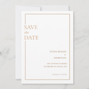 Save The Date Économies dorées minimales Mariage musulman, Sauve