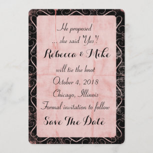 Save The Date Économies embrouillées de rose la date
