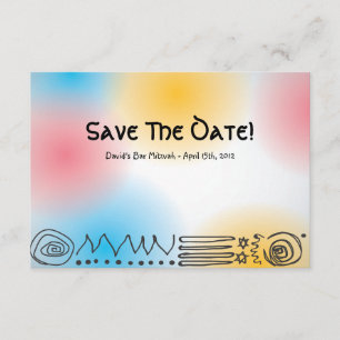 Save The Date Économies musicales bariolées de bat mitzvah de