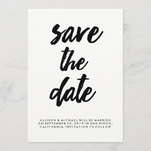 Save The Date Économies noires énervées de typographie le dos de