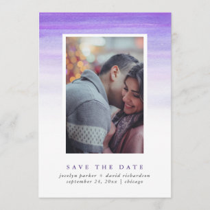 Save The Date Économies pourpres de photo d'Ombre   d'aquarelle