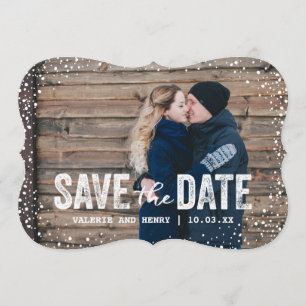 Save The Date Économies rustiques d'hiver la pleine photo de