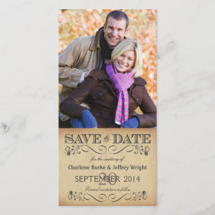Save The Date Économies rustiques la date épousant Photocards