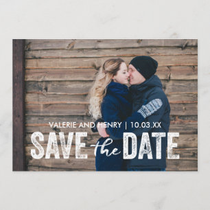 Save The Date Économies rustiques la pleine photo de soutirage