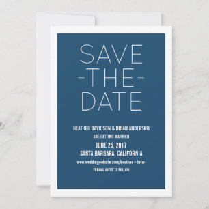 Save The Date Économies simples l'invitation de date, bleu