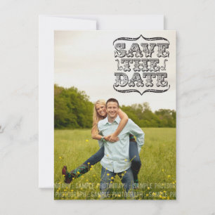 Save The Date Économies vintages de photo de typographie les