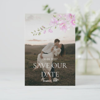 Save The Date Économisez la date de mariage minimaliste florale 