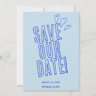 Save The Date Écrit à la main Colorful Retro Unique Mariage mode