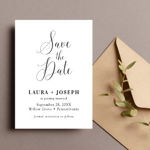 Save The Date Écriture calligraphique minimaliste blanche person