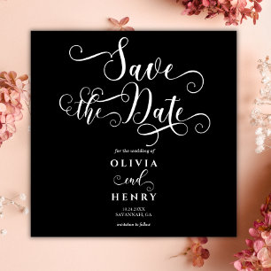 Save The Date Écriture calligraphique romantique Gothique Mariag