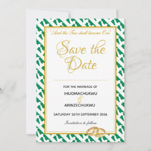 Save The Date Écriture chrétienne NIGERIA Mariage Naija