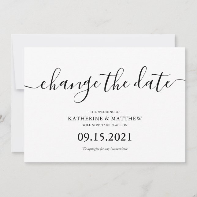Save The Date Écriture de lettre de mariage reporté (Devant)
