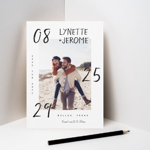 Save The Date Écriture manuelle Date Manuscrit Photo Mariage
