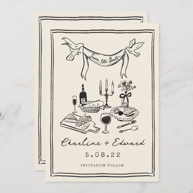 Save The Date Écriture manuscrite funky dessinée à la main Enreg (Créateur téléchargé)