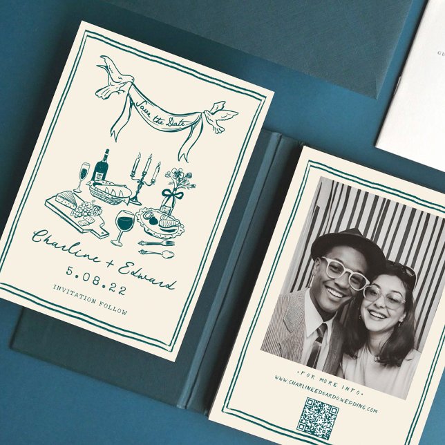 Save The Date Écriture manuscrite funky dessinée à la main Enreg (Créateur téléchargé)