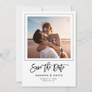 Save The Date Écriture manuscrite simple moderne de photo