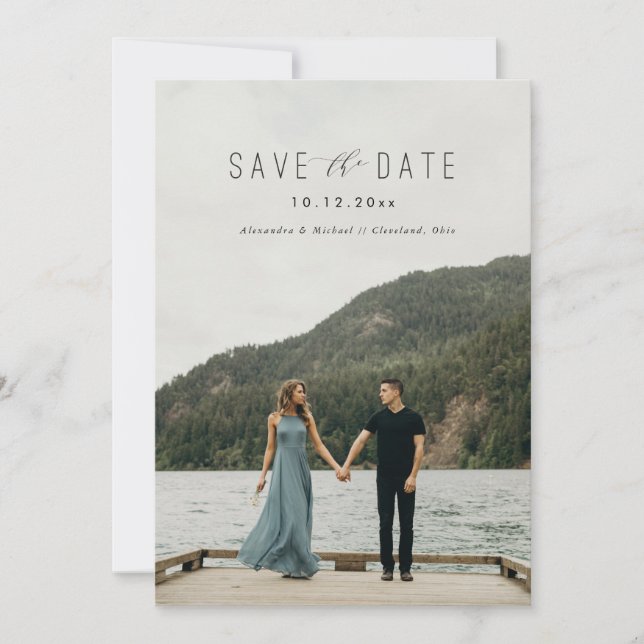 Save The Date Écriture moderne Enregistrer la date (Devant)