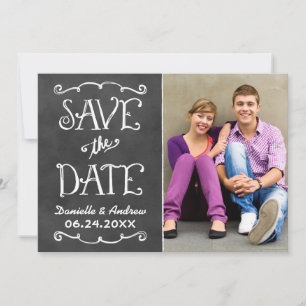 Save The Date Écriture rustique tableau noir Mariage Noir