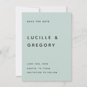 Save The Date Éditorial Minimaliste Moderne Tout En Majuscules S