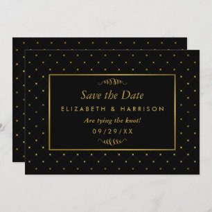 Save The Date Effet Foil Black & Gold moderne