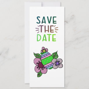 Save The Date Egg And Flowers Invitation