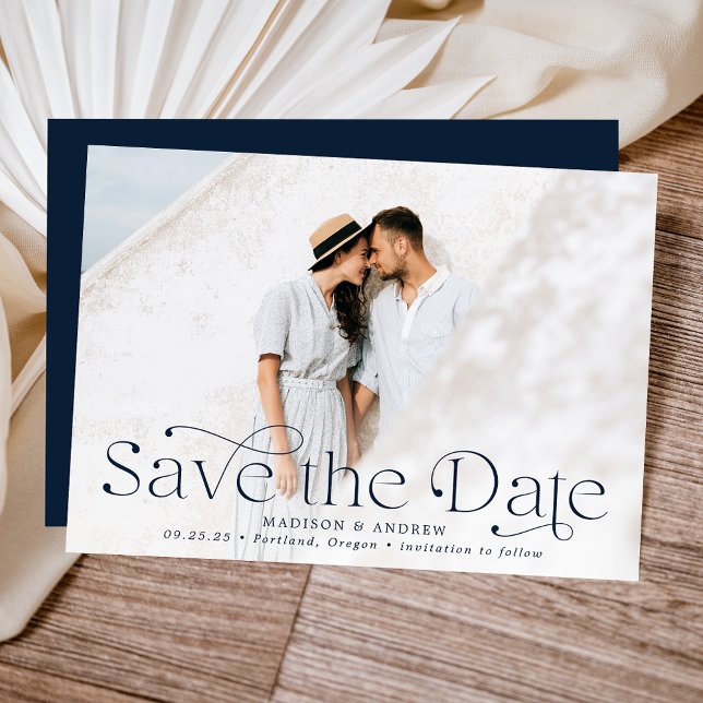 Save The Date Élégance classique photo horizontale (Créateur téléchargé)
