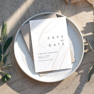 Save The Date Élégance Classique Script Monogramme Enregistrer L