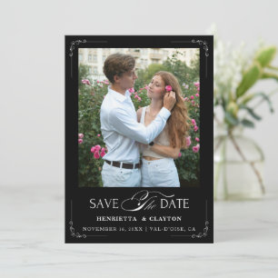 Save The Date Élégance Intemporelle Noir et Blanc