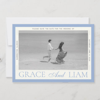 Save The Date Élégance Moderne de la Frontière Photo Enregistrer