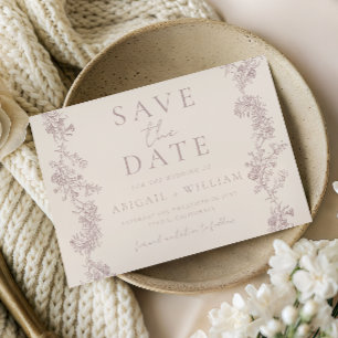 Save The Date Élégance Vintage : Mariage Classique Neutre
