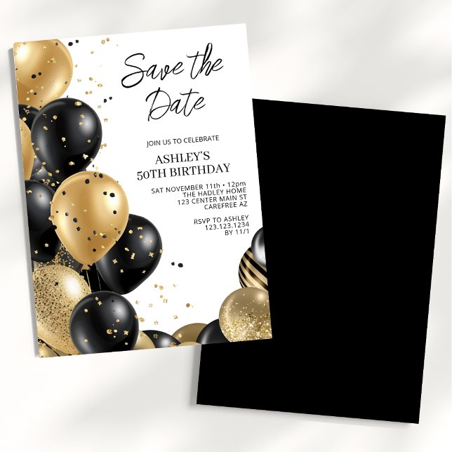 Save the Date Elegant 50th Birthday Invitation (Creator Uploaded)