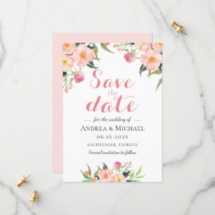 Save The Date Elégant Aquarelle Floral Enregistrer La Date