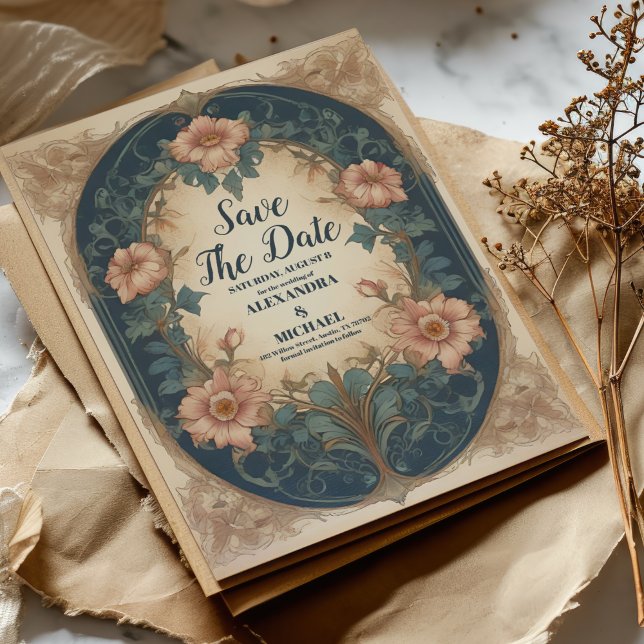 Save The Date Elégant Arc Art Nouveau Mariage (Créateur téléchargé)