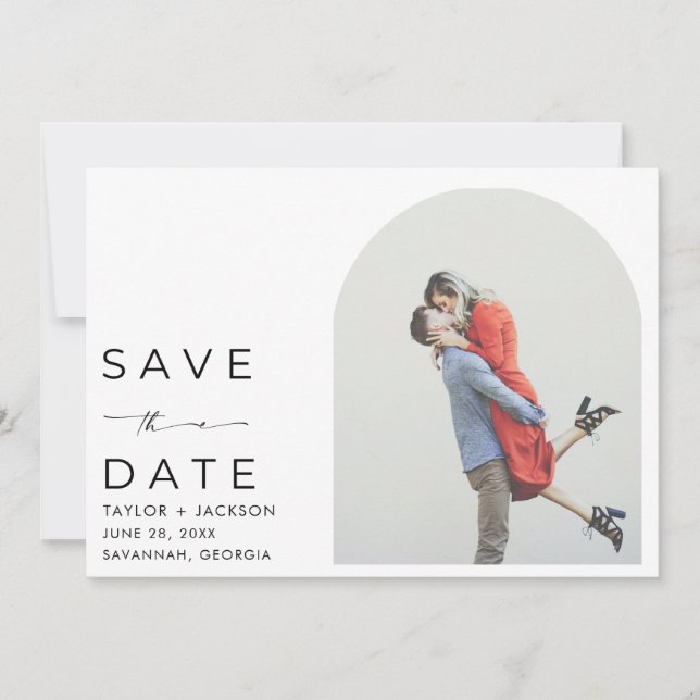 Save The Date Elegant Arch Photo Modern Wedding  (Devant)