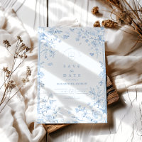 Elégant Baroque Bleu Jardin Français Floral Mariag