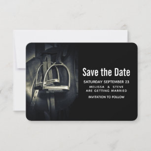 Save The Date Élégant bâton d'argent sur selle d'équitation angl