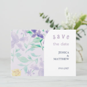 Save The Date Elégant Beau Boho Lilac Mariage Floral