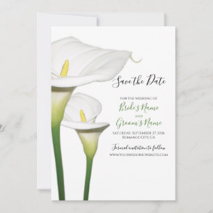 Save The Date Elégant Blanc Calla Lys Mariage Enregistrer La Dat
