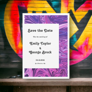 Save The Date Élégant bleu moderne Galaxy Mariage d'art Abstrait