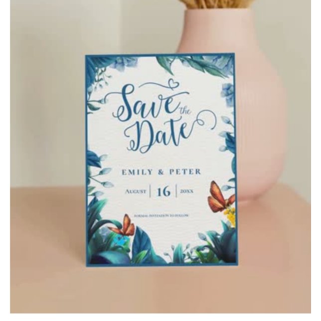 Save The Date Elegant Blue Green Botanical Butterfly Wedding (Elegant Blue Green Botanical Butterfly Wedding Save The Date)