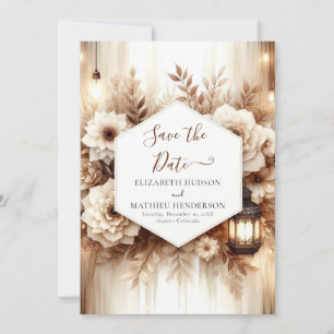 Save The Date Elegant Boho Rustic Mariage