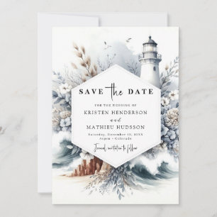 Save The Date Élégant Boho Waves Mariage phare