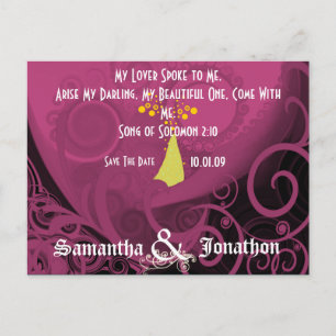 Save The Date Elegant Cala Lily Announcement Postcard