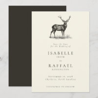 Elégant Cerf Chasse Rustique Mariage de bois